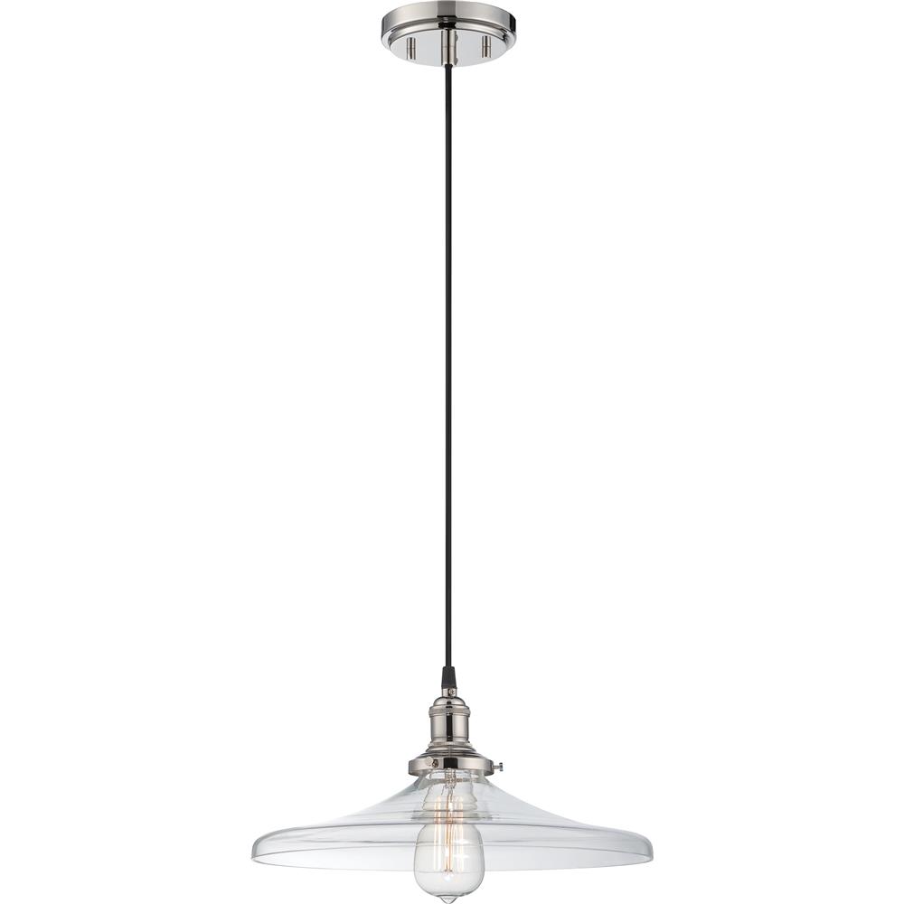 Nuvo Lighting 60/5407  Vintage - 1 Light Pendant with Clear Glass - Vintage Lamp Included in Polished Nickel Finish